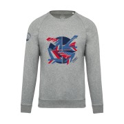 Sweat col rond gris chiné Patrouille de France