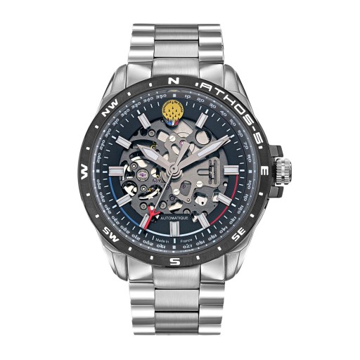 Montre Athos 5 Automatique - Cadran Noir et Bracelet Acier