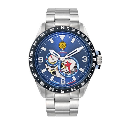 Montre Athos 6 Automatique - Cadran bleu et bracelet acier