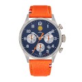 Montre Athos 7 Chronographe - Cadran Bleu et Cuir Orange