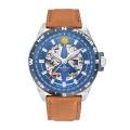 Montre Athos 8 Automatique - Cadran Bleu et Cuir Marron