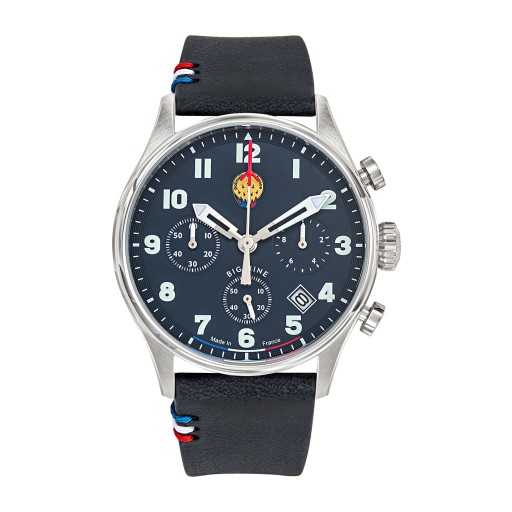 Coffret Edition Spéciale Big Nine - Montre chronographe quartz - Cadran Bleu et Bracelet Acier