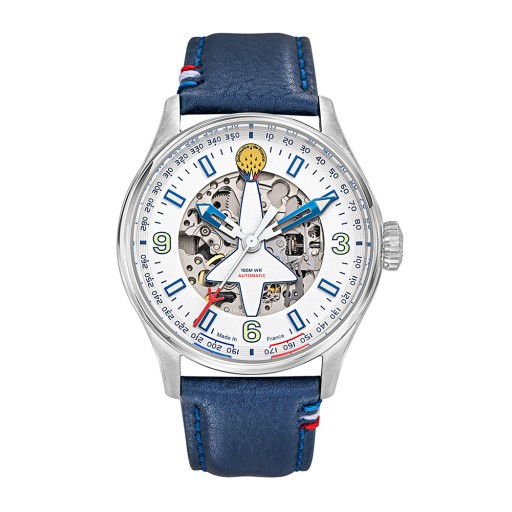 Coffret Edition Spéciale 1981 - Montre automatique - Cadran Argenté et Cuir Bleu