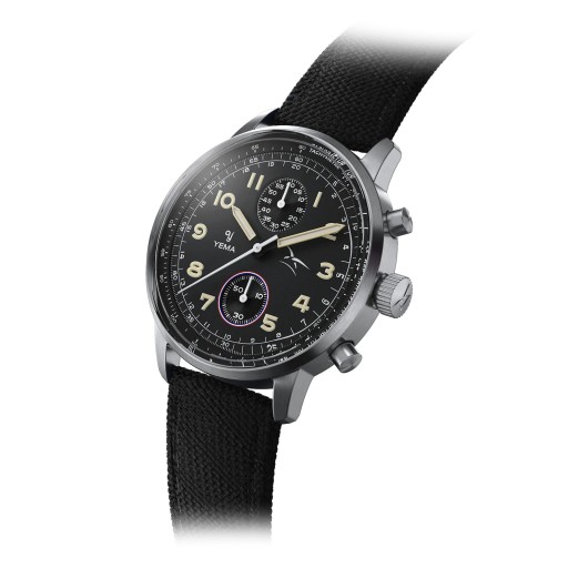 Montre FLYGRAF Bi-Compax Noir - Yema x Armée de l'Air et de l'Espace