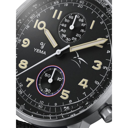 Montre FLYGRAF Bi-Compax Noir - Yema x Armée de l'Air et de l'Espace