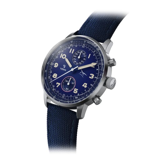 Montre FLYGRAF Bi-Compax Bleu - Yema x Armée de l'Air et de l'Espace