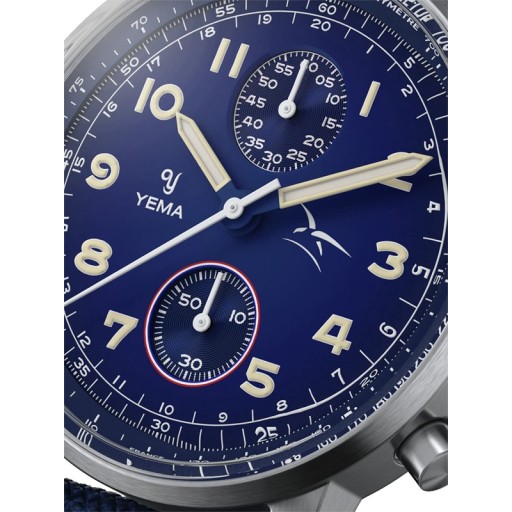 Montre FLYGRAF Bi-Compax Bleu - Yema x Armée de l'Air et de l'Espace