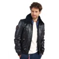 Blouson de pilote en cuir Noir Rafal Ycon - Redskins x Patrouille de France