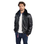 Blouson de pilote en cuir Noir Rafal Ycon - Redskins x Patrouille de France