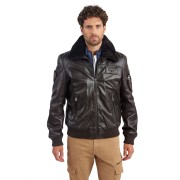 Blouson de pilote en cuir Marron Rafal Ycon - Redskins x Patrouille de France