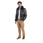 Blouson de pilote en cuir Marron Rafal Ycon - Redskins x Patrouille de France