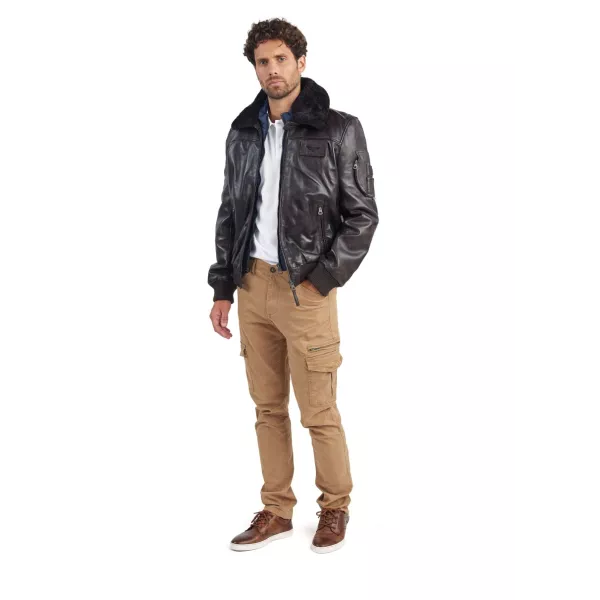 Blouson de pilote en cuir Marron Rafal Ycon - Redskins x Patrouille de France