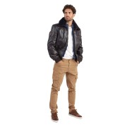 Blouson de pilote en cuir Marron Rafal Ycon - Redskins x Patrouille de France