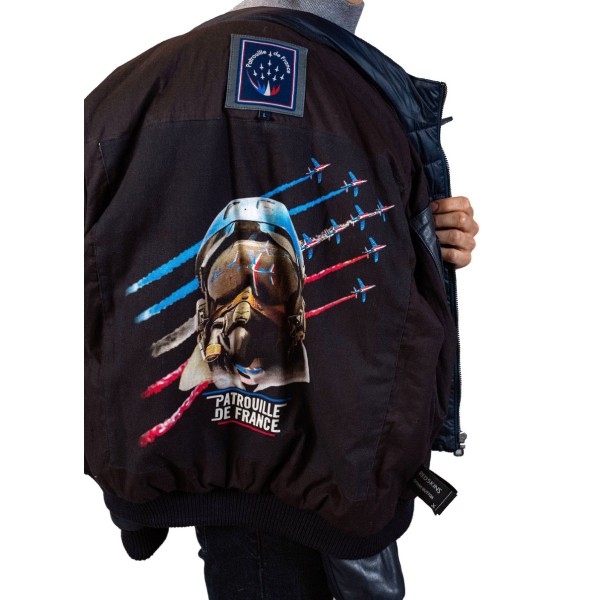 Blouson de pilote en cuir Bleu Marine Rafal Ycon Redskins x