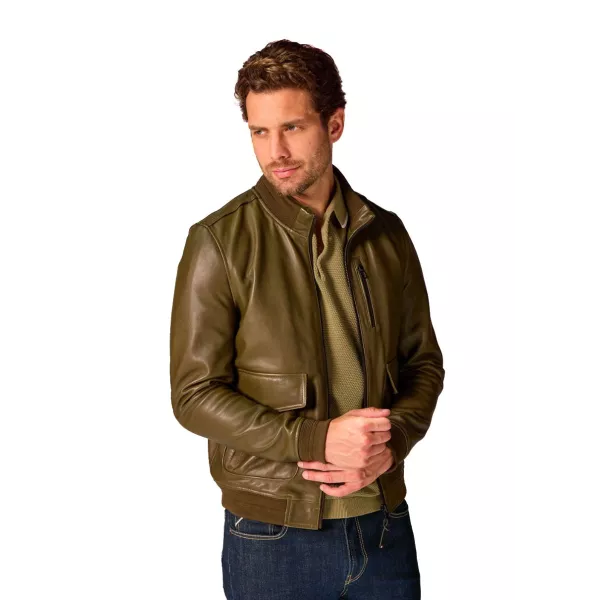 Veste en cuir Khaki Furtif Napoli - Redskins x Patrouille de France