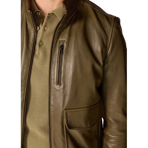 Veste en cuir Khaki Furtif Napoli - Redskins x Patrouille de France