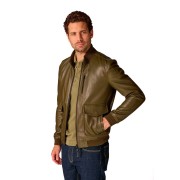 Veste en cuir Khaki Furtif Napoli - Redskins x Patrouille de France