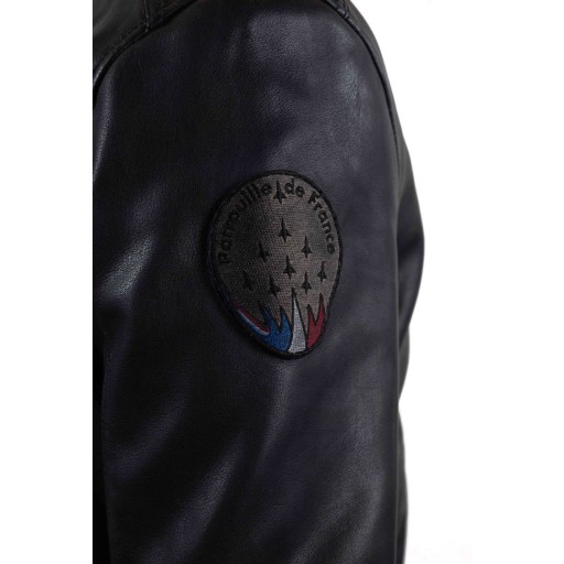 Blouson en cuir Bleu Marine Jaegger Alpha - Redskins x Patrouille de France
