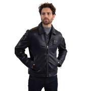 Blouson en cuir Bleu Marine Jaegger Alpha - Redskins x Patrouille de France