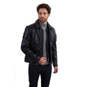 Blouson en cuir Bleu Marine Jaegger Alpha - Redskins x Patrouille de France