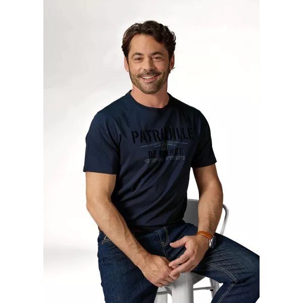 T-shirt Bleu Marine Aero Mercerise - Redskins x Patrouille de France