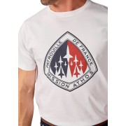 Visuel bleu-blanc-rouge symbolisant un vol en format de la Patrouille de France.