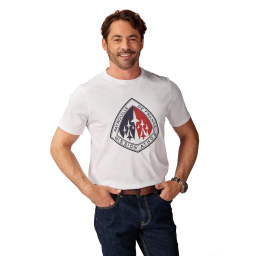 T-shirt Blanc Curtiss Mercerise - Redskins x Patrouille de France