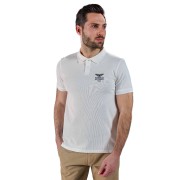 Polo Blanc avec col à revers et 2 boutons d'attaches