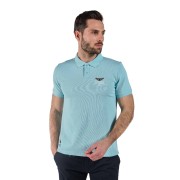 Polo Bleu à col à revers