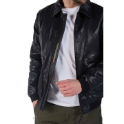 Blouson en Cuir Noir Firefly Earth - Redskins x Patrouille de France