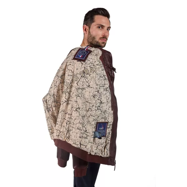 Blouson en Cuir Marron Firefly Earth - Redskins x Patrouille de France