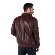Blouson en Cuir Marron Firefly Earth - Redskins x Patrouille de France