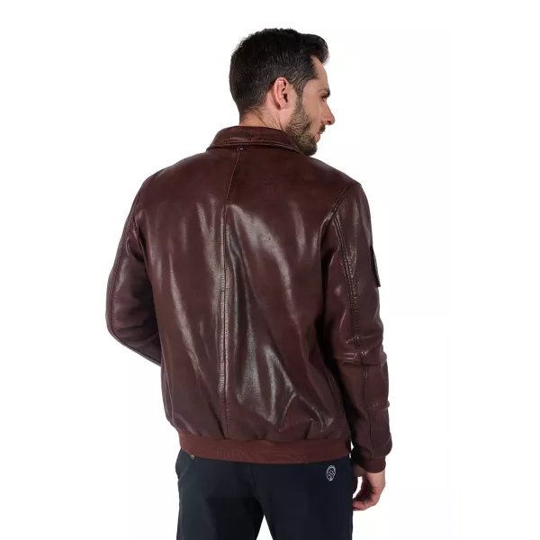 Blouson en Cuir Marron Firefly Earth - Redskins x Patrouille de France