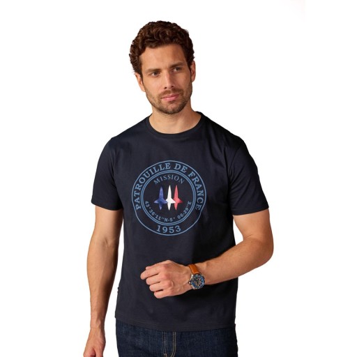 T-shirt Bleu Marine Jaguar Mercerise - Redskins x Patrouille de France