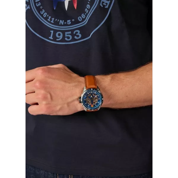 T-shirt Bleu Marine Jaguar Mercerise - Redskins x Patrouille de France