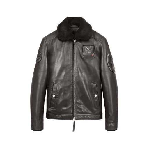 Blouson en Cuir Marron Jet French Atlas - Redskins x Armée de l'Air et de l'Espace