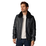 Col Fourrure noire de mouton amovible