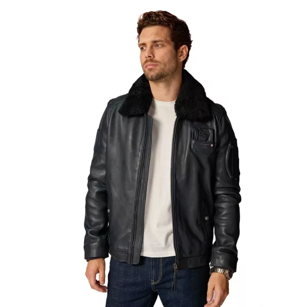 Col Fourrure noire de mouton amovible