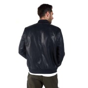 Blouson en Cuir Bleu Marine Turbo Jet - Redskins x Patrouille de France