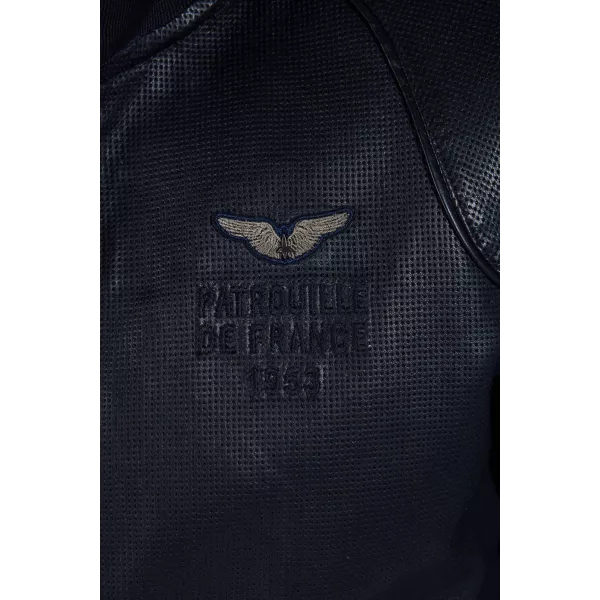 Blouson en Cuir Bleu Marine Turbo Jet - Redskins x Patrouille de France