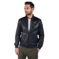 Blouson en Cuir Bleu Marine Turbo Jet - Redskins x Patrouille de France