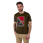 T-shirt Kaki avec logo ATHOS imprimé au centre du t-shirt