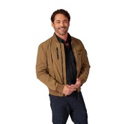 Veste verte avec zip central.