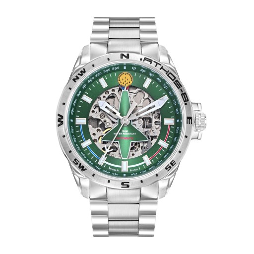 Montre Athos 8 Automatique - Cadran Vert et Bracelet Acier