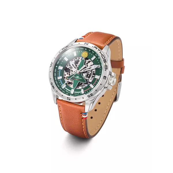 Bracelet en cuir marron.