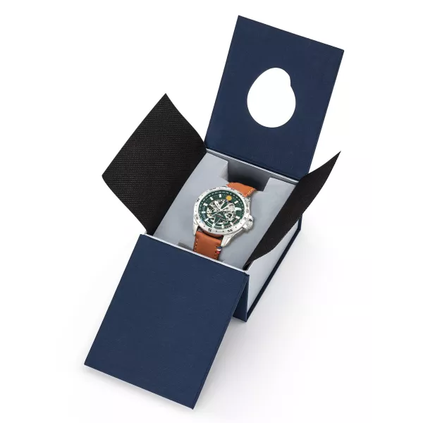Coffret bleu marine, écrin de la montre.