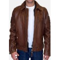 Blouson en cuir Cognac Jaegger Alpha - Redskins x Patrouille de France