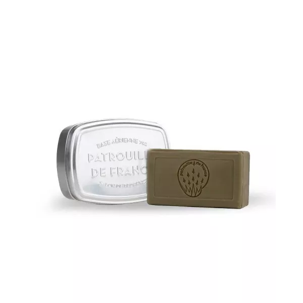 Savon de Marseille vert 100g. Boite Métal  PAF- Patrouille de France x Marius Fabre