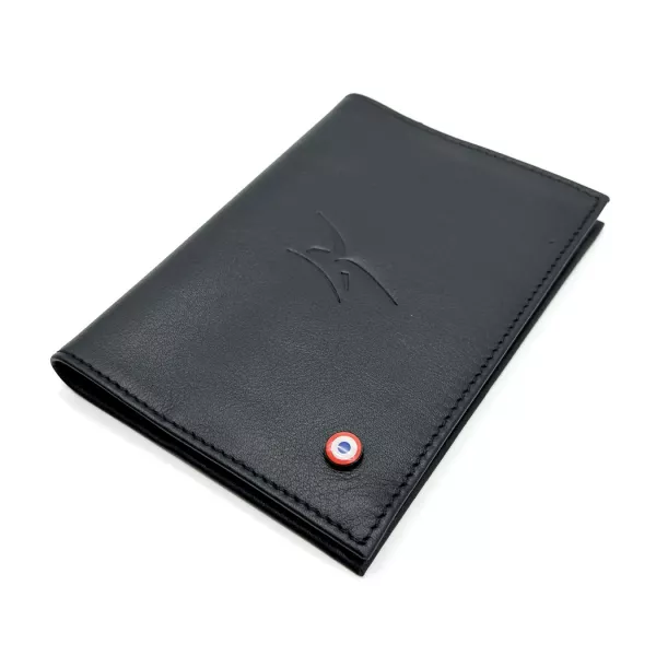 Porte passeport Louis Cuir lisse Noir - Armée de l'Air et de l'Espace x Larmorie