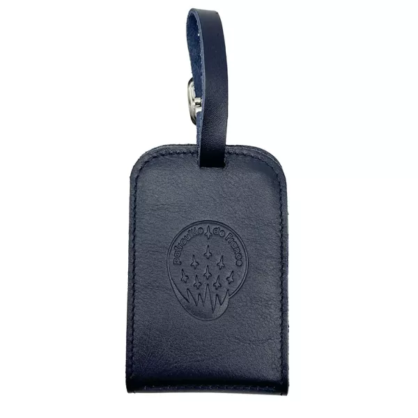 Porte adresse en Cuir Lisse Bleu, avec logo de la Patrouille de France embossé.